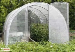 Serre Tunnel Tonneau En Polyéthylène 12 M² - Jardinière 4 X 3 M