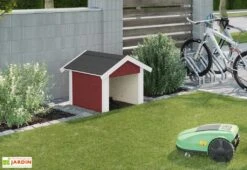 Abri Pour Robot Tondeuse En Bois D’épicéa 80 X 87 X 71 Cm -Outils De Jardinage abri robot tondeuse bois rouge weka