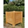 Bac à Fleurs Carré Sur Pieds En Bois De Châtaignier Lasuré - Garden -Outils De Jardinage bac a fleurs carre sur pieds
