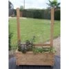 Bac à Fleurs Avec Treillis En Bois De Châtaignier Lasuré – Brise Vent -Outils De Jardinage bac a fleurs en bois treillis