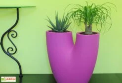 Pot De Fleurs En Polyéthylène Bilobo – 50 X 25 X 50 Cm -Outils De Jardinage bac a fleurs fuchsia 1