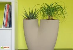 Pot De Fleurs En Polyéthylène Bilobo – 50 X 25 X 50 Cm -Outils De Jardinage bac a fleurs tabac 1