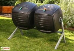 Composteur Rotatif Double 2x189L Polyéthylène Lifetime 8 Composteur Rotatif Double 2x189L Polyéthylène Lifetime -Outils De Jardinage bac compost double 189 l polyethylene 2