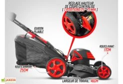 Tondeuse à Gazon électrique Autotractée 1800 W - 46 Cm -Outils De Jardinage caracteristiques techniques tondeuse electrique elem garden