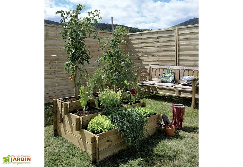 Carré Potager à 3 Étages (100 X 120 X 54 Cm) 4 Carré Potager à 3 Étages (100 X 120 X 54 Cm) – Image 2