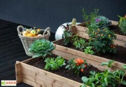 Carré Potager 3 étages En Bois Autoclave Brun – 120 X 120 X 40 Cm -Outils De Jardinage carre potager autoclave bois