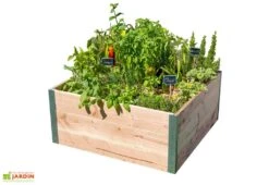 Carré Potager En Bois Douglas 19 Mm – 75 X 80 X 36 Cm