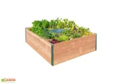 Carré Potager En Bois Avec Composteur Keyhole Garden 120 X 115 Cm