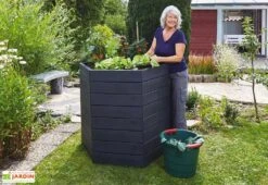 Garantia Carré Potager Empilable En Polypropylène Ergo 110 Cm (Lot De 2) -Outils De Jardinage carre potager ergo polypropylene garantia imitation bois 1