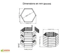Garantia Carré Potager Empilable En Polypropylène Ergo 110 Cm (Lot De 2) -Outils De Jardinage carre potager ergo polypropylene garantia imitation bois 4