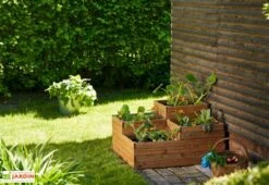 Carré Potager En Bois Autoclave à étages 4 Compartiments - 90 X 90 X 46 Cm -Outils De Jardinage carre potager jardin