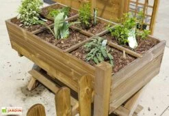 Solid Carré Potager En Bois Autoclave Sur Pieds 120 X 60 Cm