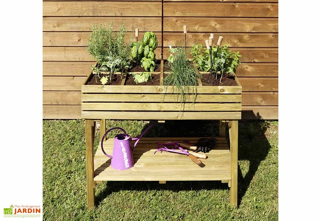 Carré Potager Sur Pieds En Bois De Pin Traité KÜB 100 X 60 X 80 Cm 4 Carré Potager Sur Pieds En Bois De Pin Traité KÜB 100 X 60 X 80 Cm – Image 2