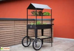 Potager Sur Pieds Avec Roulettes Et Toit 75 X 65 X 150 Cm – Urban Expert -Outils De Jardinage chariot potager pieds roulettes