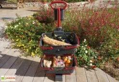 Chariot à Roulettes Pour Paniers De Récolte Kajo 15 L - Kaba -Outils De Jardinage chariot roulettes panier kajo rouge