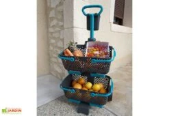 Chariot à Roulettes Pour Paniers De Récolte Kajo 15 L - Kaba -Outils De Jardinage chariot roulettes panier recolte bleu