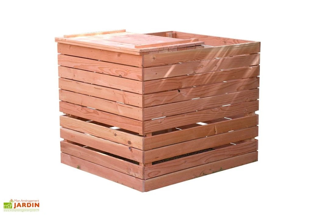 Composteur En Bois Douglas 1200 L – 125 X 110 X 105 Cm 4 Composteur En Bois Douglas 1200 L – 125 X 110 X 105 Cm – Image 2
