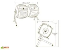Composteur Rotatif Double 2x189L Polyéthylène Lifetime 11 Composteur Rotatif Double 2x189L Polyéthylène Lifetime -Outils De Jardinage composteur polyethylene double lifetime