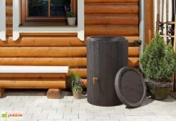 Garantia Récupérateur D’eau De Pluie 220 L Avec Robinet Et Collecteur – Madera -Outils De Jardinage cuve eau pluie decorative effet bois 220l madera