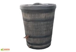 Roto Cuve De Récupération D’Eau De Pluie 130 L Tonneau Imitation Bois -Outils De Jardinage cuve recuperateur eau pluie tonneau imitation bois 2