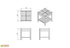Carré Potager Sur Pieds En Bois Autoclave Brun - 75 X 75 X 79 Cm -Outils De Jardinage dimensions carre potager bois 1