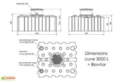 Cuve De Récupération D’eau De Pluie Enterrée – 3000 L Plate -Outils De Jardinage dimensions cuve 3000l greenlife biovitor
