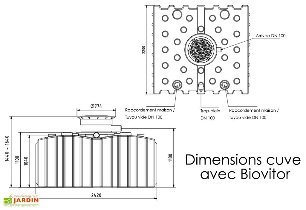 Cuve De Récupération D’eau De Pluie Enterrée – 4000 L Plate 8 Cuve De Récupération D’eau De Pluie Enterrée – 4000 L Plate – Image 6