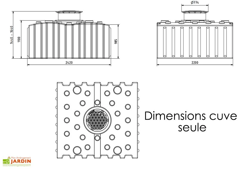 Cuve De Récupération D’eau De Pluie Enterrée – 4000 L Plate 5 Cuve De Récupération D’eau De Pluie Enterrée – 4000 L Plate – Image 3