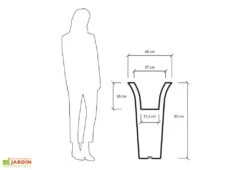 Pot De Fleurs En Polyéthylène Flos – Ø 48 X 85 Cm -Outils De Jardinage dimensions pot de fleurs