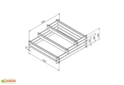Carré Potager 3 étages En Bois Autoclave Brun – 120 X 120 X 40 Cm -Outils De Jardinage dimensions potager bois