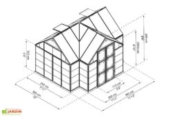 Serre De Jardin Polycarbonate Et Aluminium Victory Orangerie - 11 M² 12 Serre De Jardin Polycarbonate Et Aluminium Victory Orangerie - 11 M² -Outils De Jardinage dimensions serre jardin orangerie palram