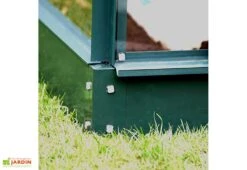 Serre De Jardin En Verre Trempé Lams 8,3 M² - Carvi Vert -Outils De Jardinage embase en aluminium vert 2