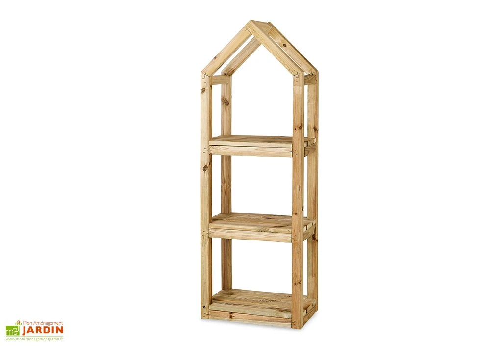 Étagère De Jardin En Bois De Pin Traité Campanile M - 50 X 30 X 145 Cm 3 Étagère De Jardin En Bois De Pin Traité Campanile M - 50 X 30 X 145 Cm