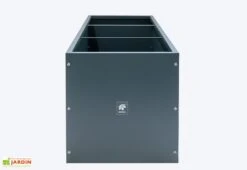 Jardinière Rectangulaire En Métal Thermolaqué Gris Anthracite -Outils De Jardinage face cote ardiniere