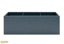 Jardinière Rectangulaire En Métal Thermolaqué Gris Anthracite -Outils De Jardinage face jardiniere hg