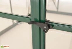Serre De Jardin En Aluminium Et Polycarbonate Balance – Vert -Outils De Jardinage fermeture porte serre aluminium vert polycarbonate balance