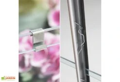 Serre De Jardin En Verre Trempé Lams 7,3 M² - Allium Vert 12 Serre De Jardin En Verre Trempé Lams 7,3 M² - Allium Vert -Outils De Jardinage fixation vitrage serre lams par clips a ressorts 4