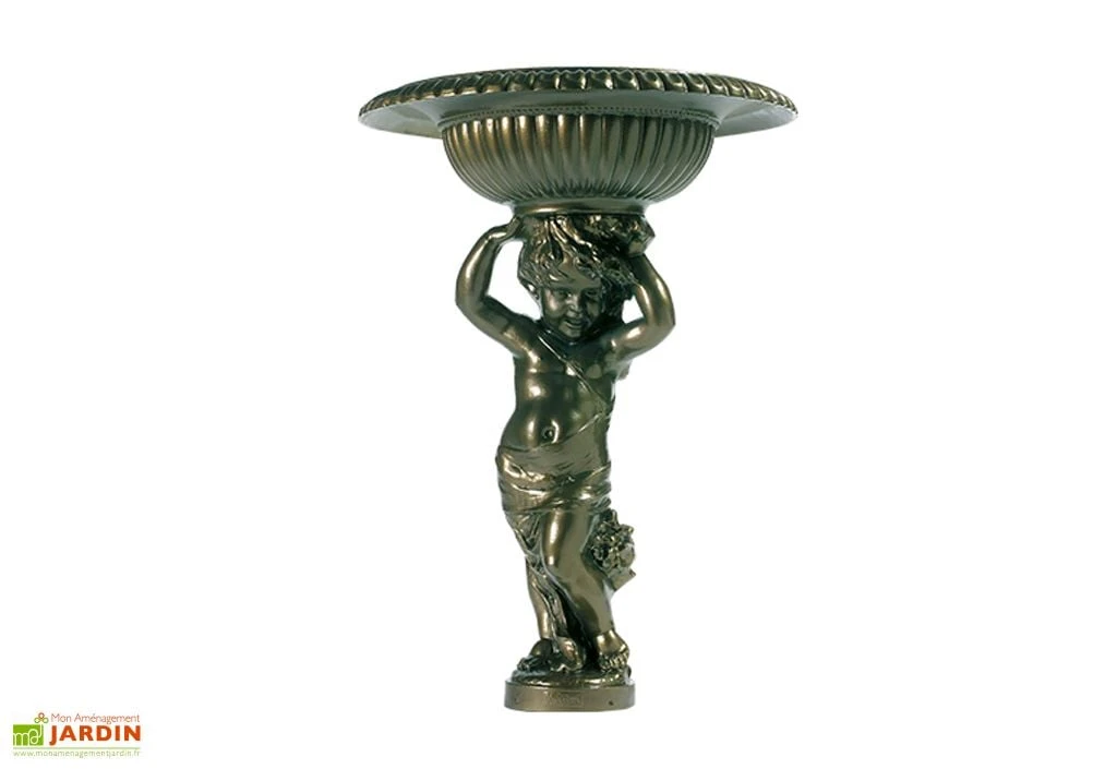 Fontaine De Jardin En Fonte Avec Circuit Fermé - Angelot 3 Fontaine De Jardin En Fonte Avec Circuit Fermé - Angelot