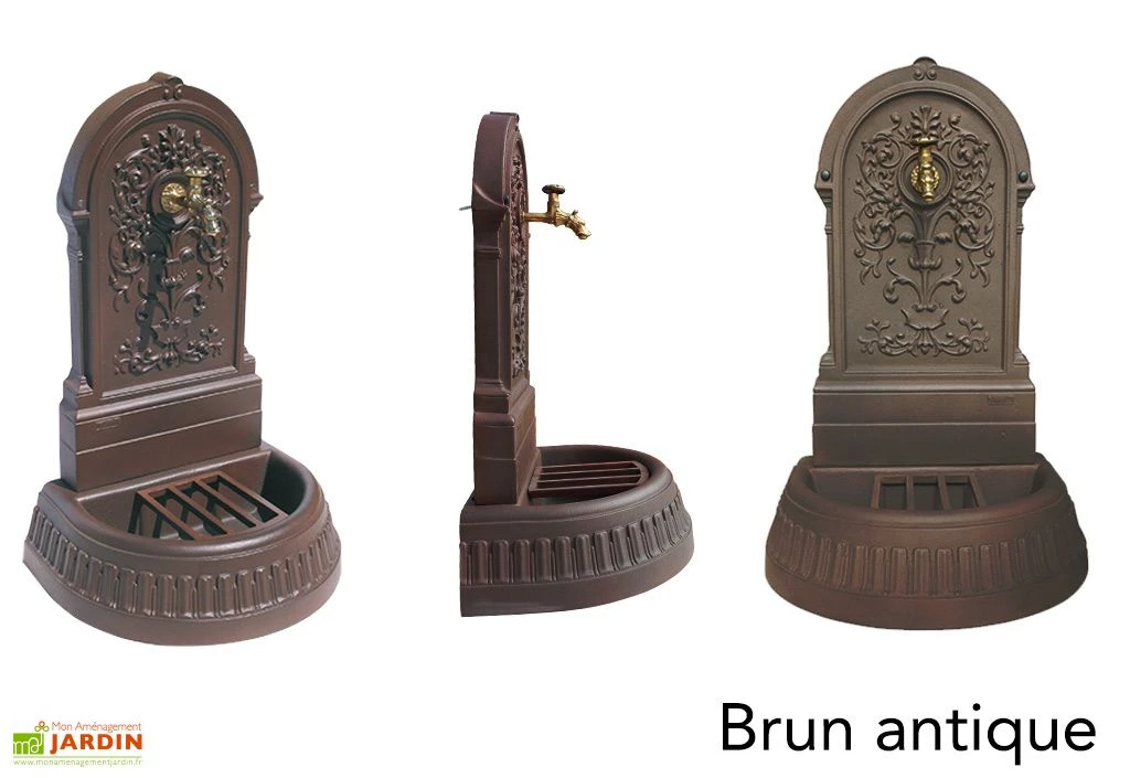 Fontaine De Jardin Murale En Fonte Floraison + Robinet Colvert 6 Fontaine De Jardin Murale En Fonte Floraison + Robinet Colvert – Image 4