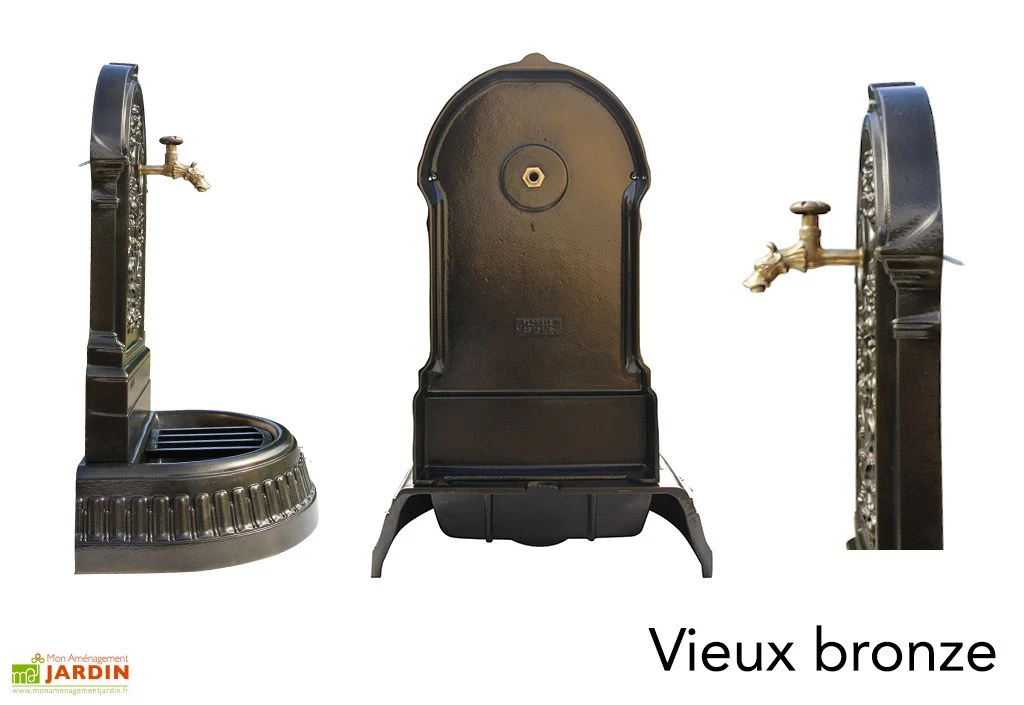 Fontaine De Jardin Murale En Fonte Floraison + Robinet Colvert 4 Fontaine De Jardin Murale En Fonte Floraison + Robinet Colvert – Image 2