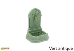 Fontaine De Jardin Murale En Fonte Florale + Robinet -Outils De Jardinage fontaine jardin fonte dommartin florale vert antique