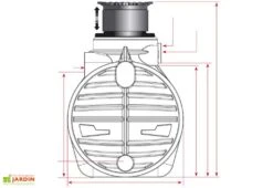 Cuve Recuperateur Eau Enterree 3400 L -Outils De Jardinage g0000692 face