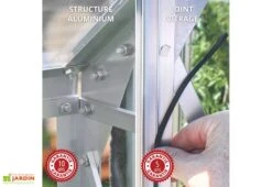 Serre De Jardin Adossée En Verre Lams 0,9 M² - Melissa Alu Naturel -Outils De Jardinage garantie joints structure alu serre lams