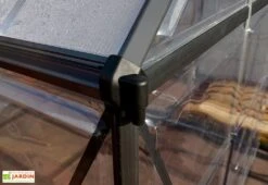 Serre De Jardin En Aluminium Et Polycarbonate Balance – Gris -Outils De Jardinage gouttiere serre balance grey canopia 1 1
