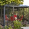 Jardin D’Hiver En Aluminium Et Polycarbonate 9 M² – LEDRO 3000 2 Jardin D’Hiver En Aluminium Et Polycarbonate 9 M² – LEDRO 3000 -Outils De Jardinage jardin hiver gris anthracite gazebo carre longueur 295cm ou 360cm 1