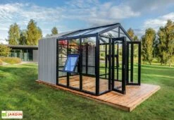 Serre De Jardin En Bois Et Verre Trempé Avec Panneaux Occultants – Jasmin -Outils De Jardinage jardin hiver stali design 05