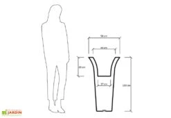 Pot De Fleurs En Polyéthylène Flos – Ø 58 X 100 Cm -Outils De Jardinage jardiniere dimensions