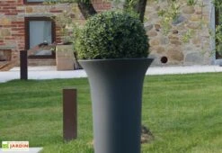 Pot De Fleurs En Polyéthylène Flos – Ø 58 X 100 Cm -Outils De Jardinage jardiniere grise