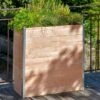Jardinière En Bois Douglas Et Aluminium 75 X 35 X 80 Cm -Outils De Jardinage jardiniere haute bois douglas aluminium