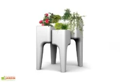 Jardinière Design Kiga XL 4 Bacs Blanche -Outils De Jardinage jardiniere kiga polypropylene blanche 2